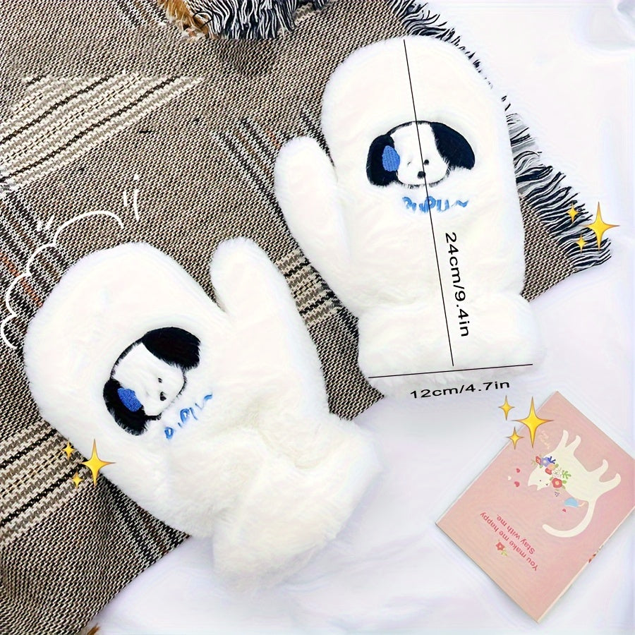 Autumn & Winter Sweaty Puppy Plush Gloves Warm Thick Gloves