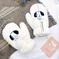 Autumn & Winter Sweaty Puppy Plush Gloves Warm Thick Gloves