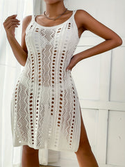 Eyelet Hollow Knitted Cover Up Dress Solid Boho Beach