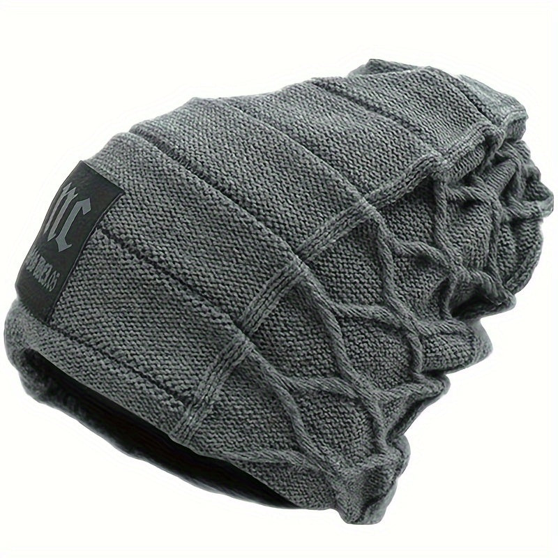 Men's Knitted Hat Beanie Thick Windproof Warm Winter Hat
