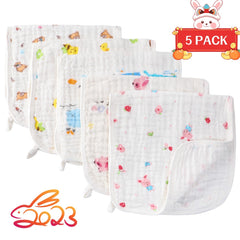 Baby Burp Cloths 100 Large 8cmX25 6 Layer Soft Absorbent 5pcs Pack