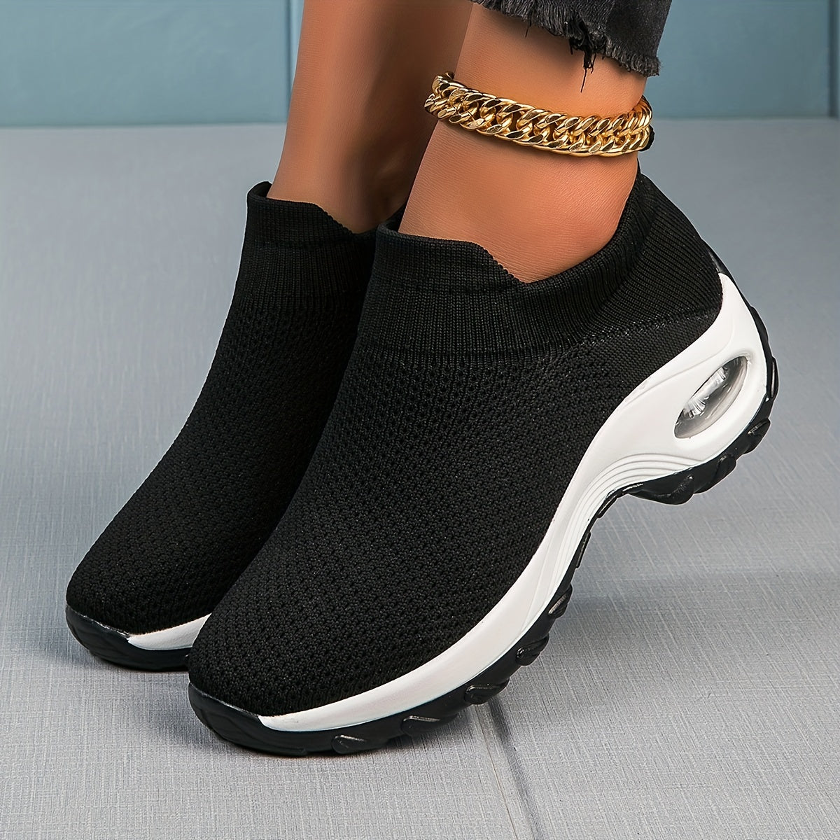 Women's Chunky Sneakers Slip On Air Cushion Shoes Lightweight