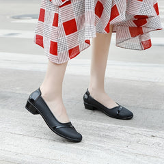 Women's Low Block Heel Shoes Waterproof Work Shoes