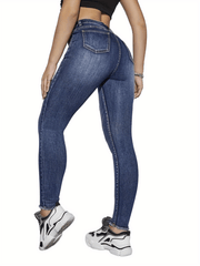 High Rise Skinny Jeans Women Distressed Denim Pants