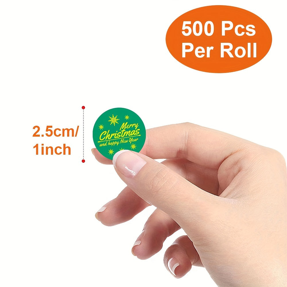500pcs Christmas Gift Sealing Stickers Bronzing Stickers