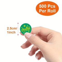 500pcs Christmas Gift Sealing Stickers Bronzing Stickers