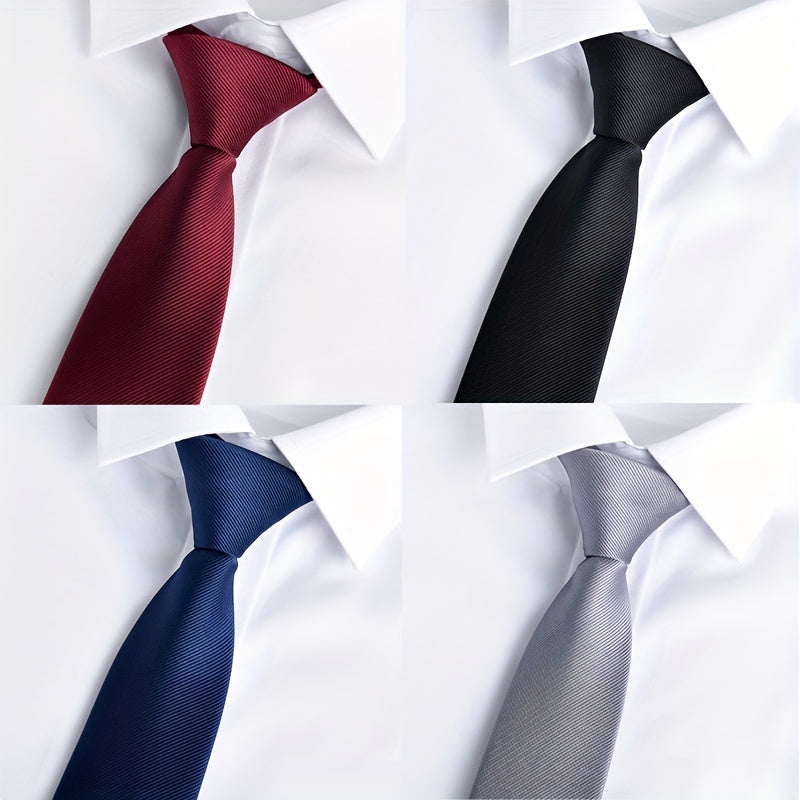 1pc Classic Checks Jacquard Woven Silk Tie For Men