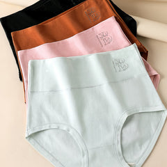 4pcs Solid Comfy Breathable Panties Women's Lingerie
