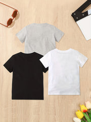 3pcs Pony Print Short Sleeve T shirt Set for Girls