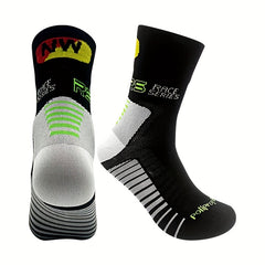 Mid Calf Athletic Socks Cycling Running Sweat Absorbing Breathable Sports