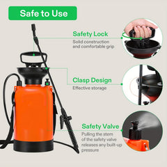 Pressure Sprayer 35 Gallon 5L Pump Shoulder Strap for Plants Watering & Cleaning