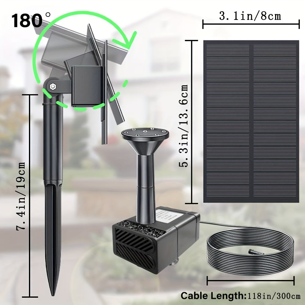 Solar Fountain Water Pump Kit for Outdoor Bird Bath Pond Pool Garden