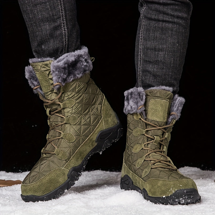Men's Winter Snow Boots with Thermal Fuzzy Lining