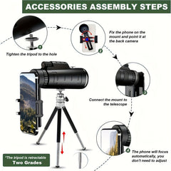 80x100 Monocular Telescope HD Monocular With Tripod