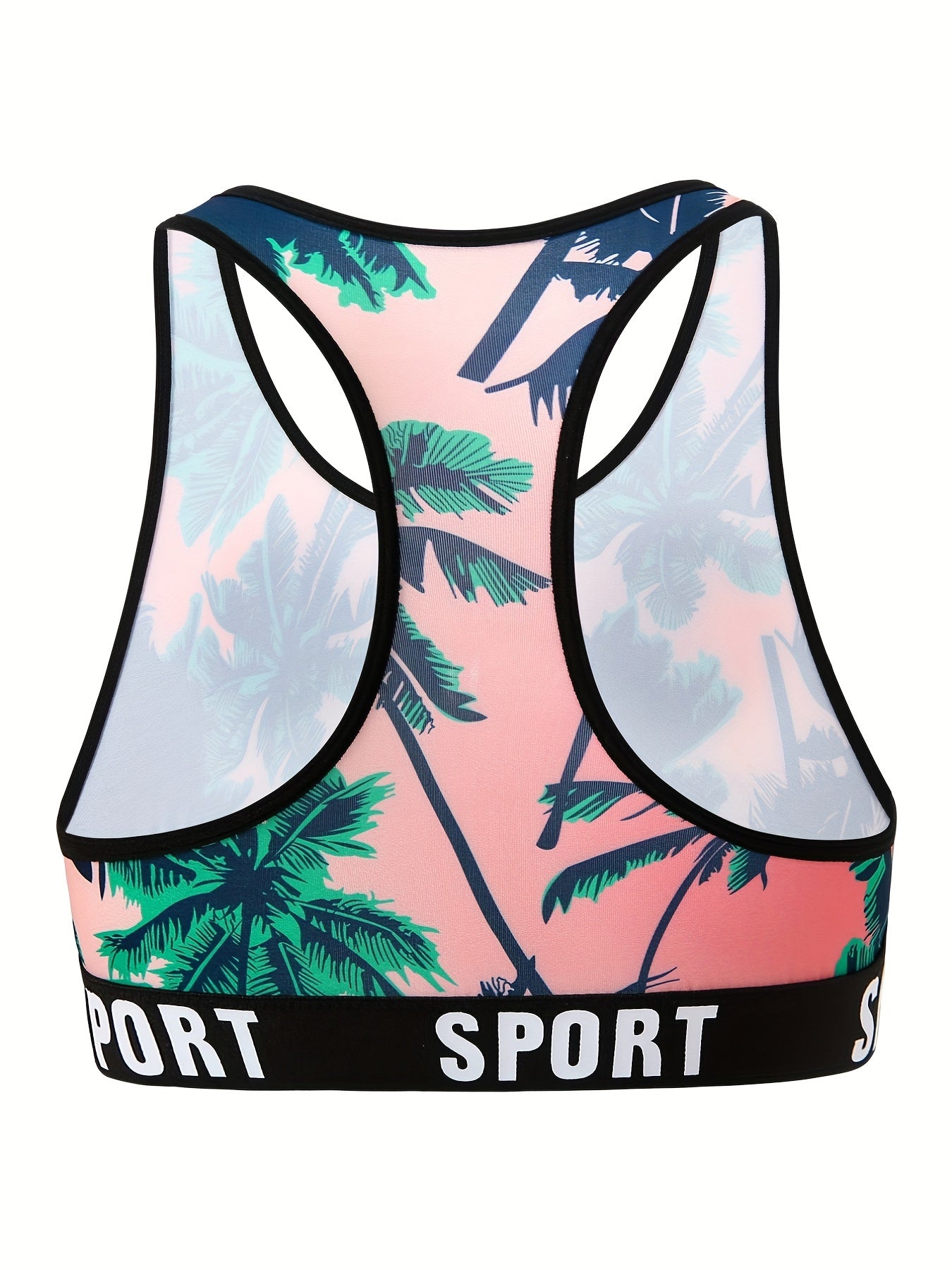 Tropical Print Racer Back Tank Bra