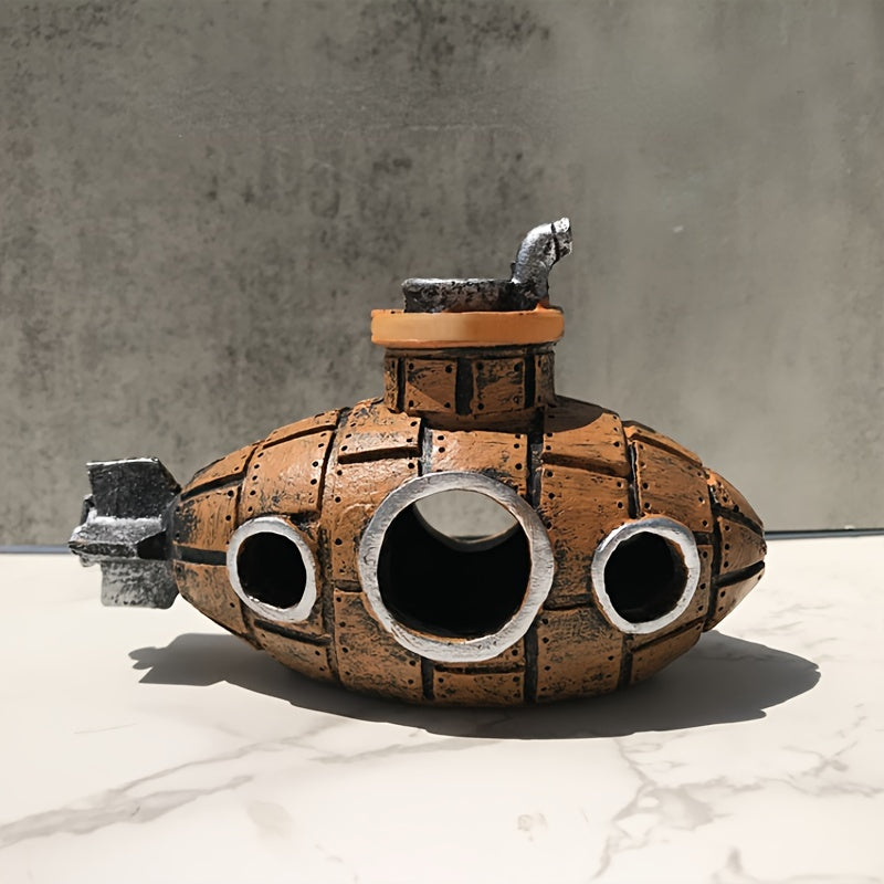 Resin Submarine Ornament Aquarium Decoration Fish Tank Breeding Pot