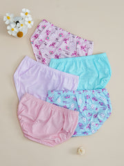 5pcs Girls Cartoon Graphic Shortie Brief Soft Cotton Underwear