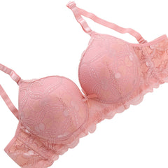 Full Lace Bow Full Coverage Bra Push Up Everyday Bra