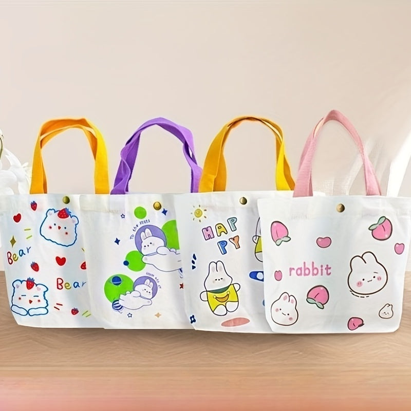 Cute Cartoon Animal Mini Canvas Tote Bag for Girls