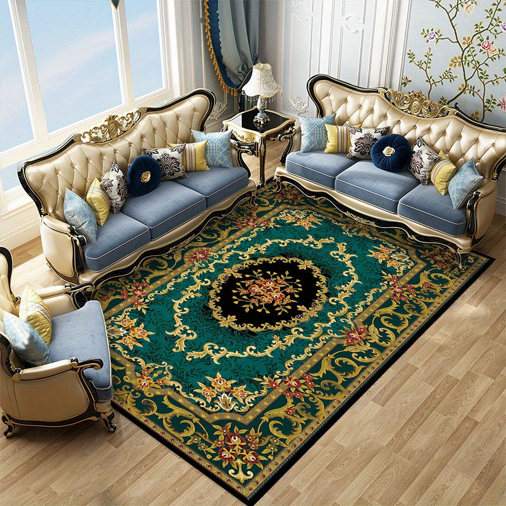 European Crystal Velvet Floor Mat Non Slip Carpet for Living Room