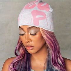 Y2K Knitted Jacquard Hip Hop Skull Cap Lightweight Warm Knit Hat