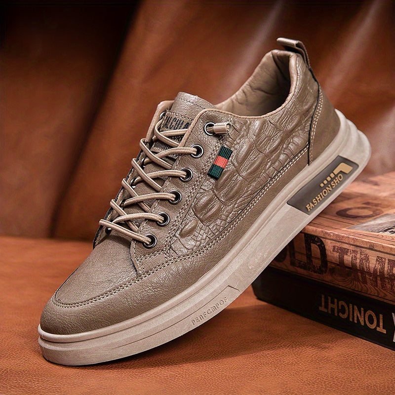 Men's Crocodile Pattern Skate Shoes Non Slip Sneakers