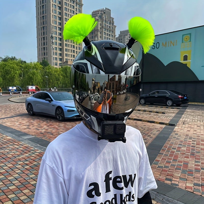 Colorful Short Pigtail Helmet Accessory for Smooth Surfaces