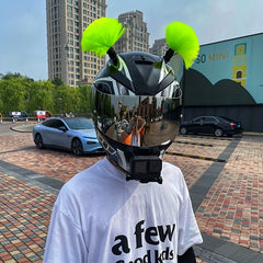 Colorful Short Pigtail Helmet Accessory for Smooth Surfaces