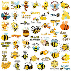 50pcs Bee Water Bottle Stickers Vinyl Waterproof Stickers for Laptop Skateboard