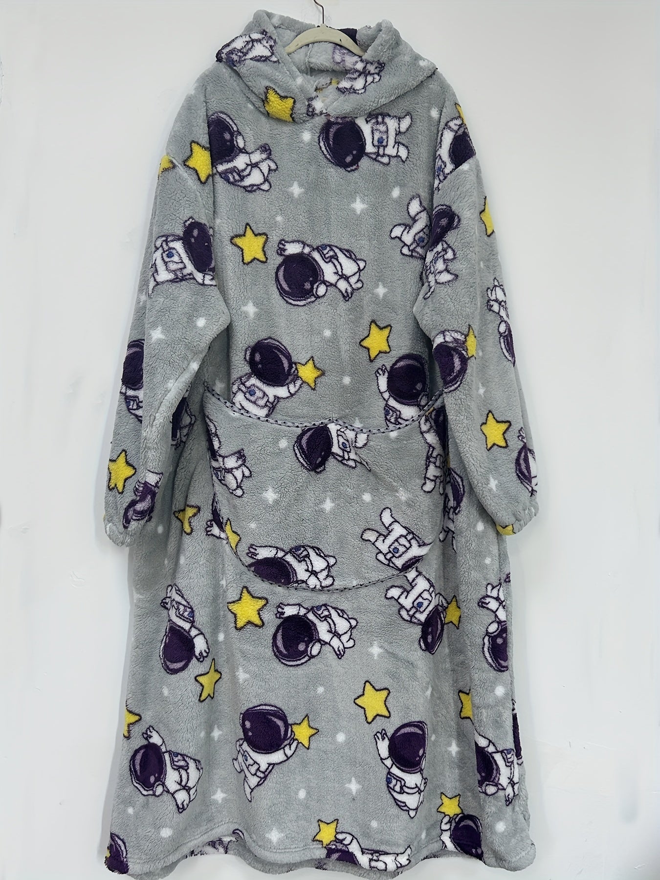 Panda Pattern Flannel Fleece Oversized Sherpa Hooded Wearable Blanket