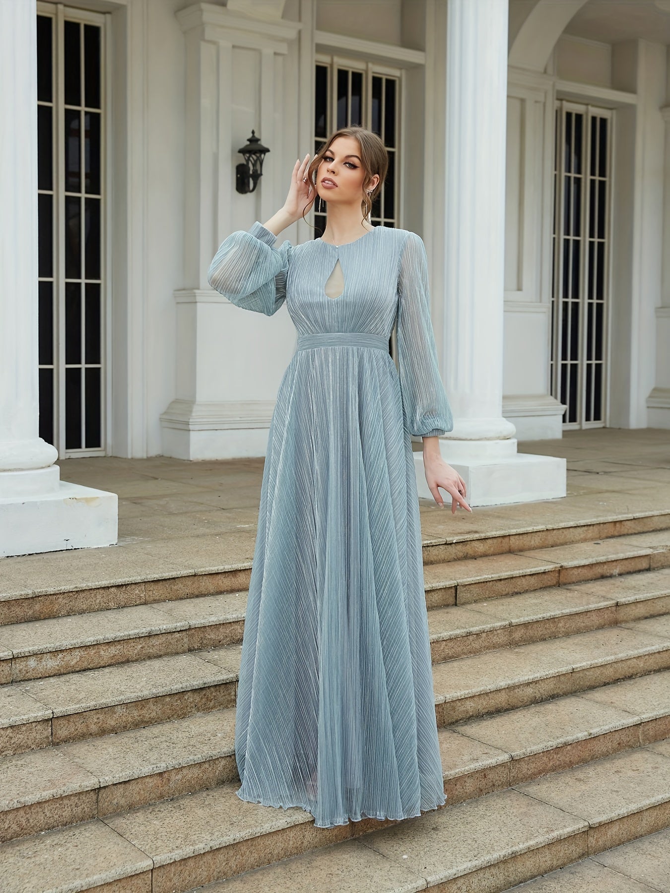 Floor Length Long Sleeve Dress for Party & Banquet