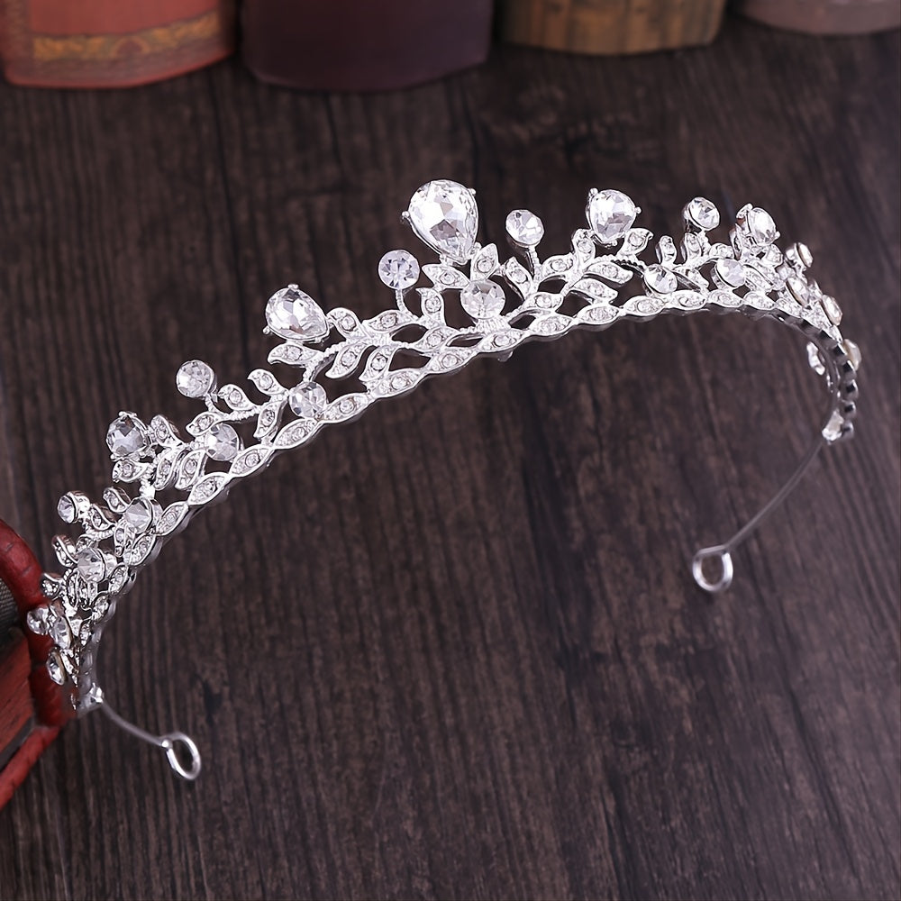 Baroque Crown & Tiara Golden Crystal Bride Wedding Queen Crowns Princess Tiaras