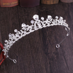 Baroque Crown & Tiara Golden Crystal Bride Wedding Queen Crowns Princess Tiaras