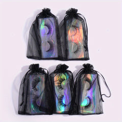 5 Pairs Natural Thick False Eyelashes C Curling with Brushes & Bag