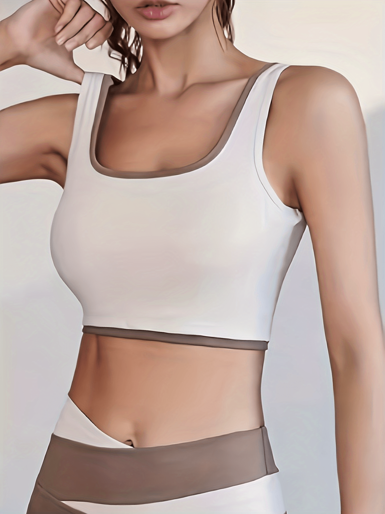 Colorblock Wireless Sports Bra Comfy & Breathable Workout Tank Bra