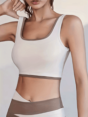 Colorblock Wireless Sports Bra Comfy & Breathable Workout Tank Bra
