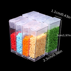 48pcs Diamond Painting Beads Storage Bottle Clear Plastic Container Organizer