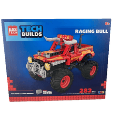 Block Tech Raging Bull Building Set 282 Piece Kit Pull Back Motor & Moving Parts