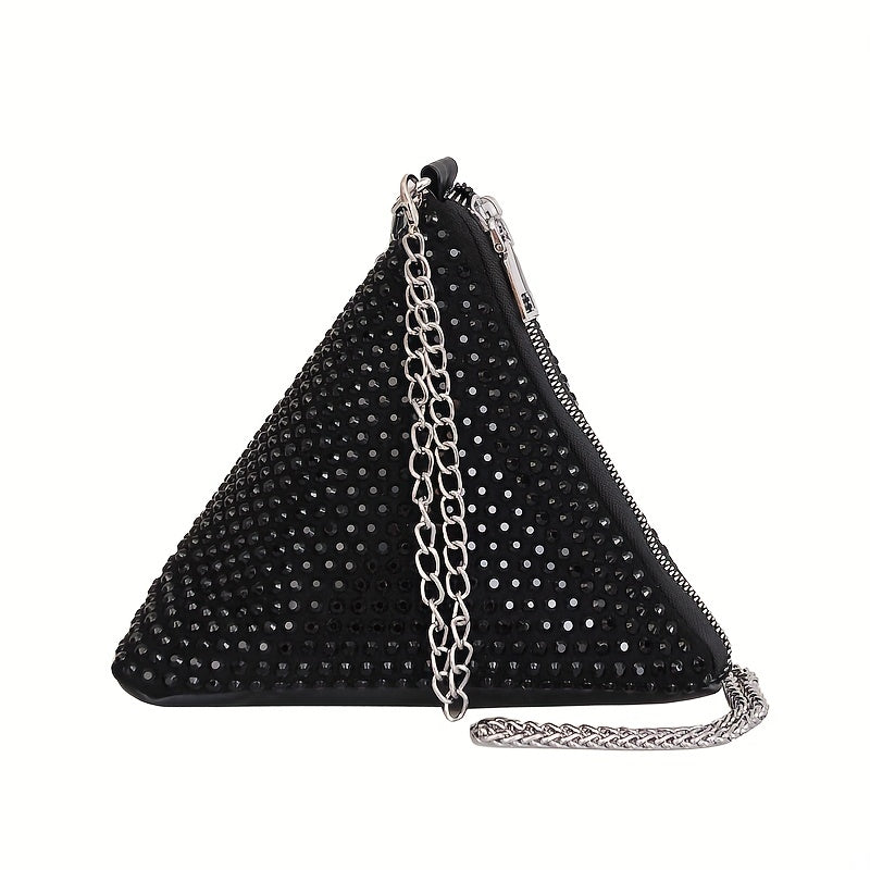 Glitter Rhinestone Crossbody Bag Mini Zongzi Shaped Handbag