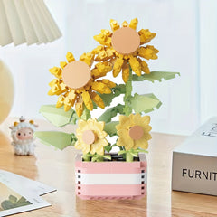 Plant Potted Building Model Blocks Home Decoration Educational Toys