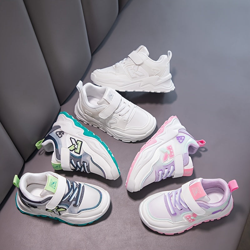 Girls Breathable Low Top Sneakers Anti Slip Outdoor Walking Shoes