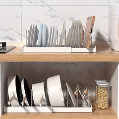 Kitchen Organizer Shelf with Pot Lid Holder, Utensil Rack, Dish Drainboard