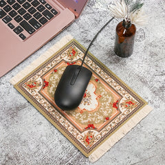 Persian Mini Woven Mouse Pad Retro Pattern for Home Office Decor
