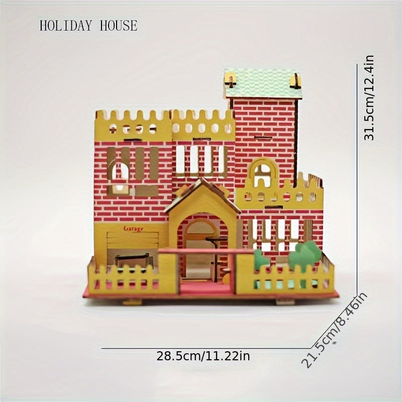 Wooden 3D Jigsaw Puzzle Ornaments Educational Game Toys