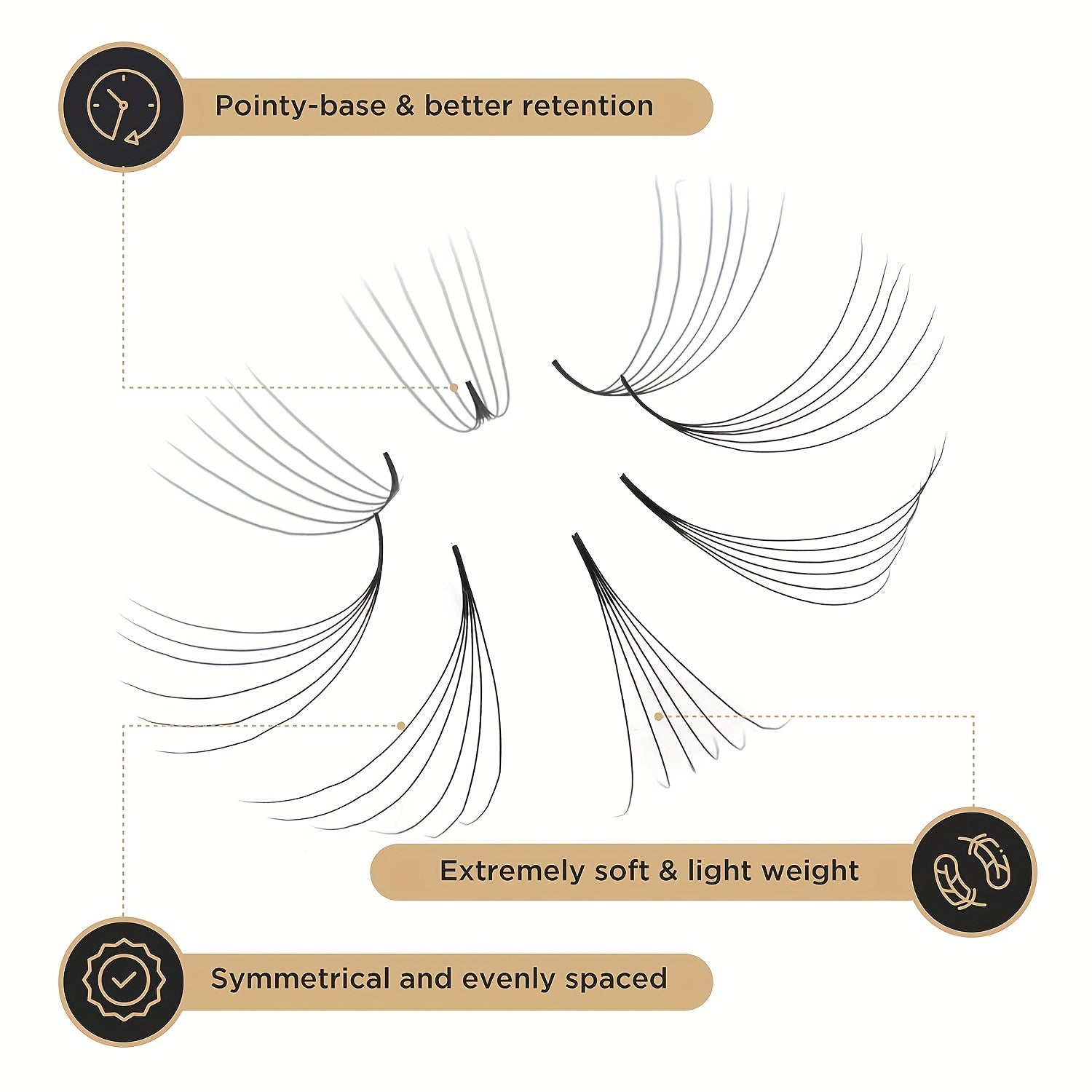 C Curling 360pcs Premade Fans 0.05 Loose Volume Individual Lashes