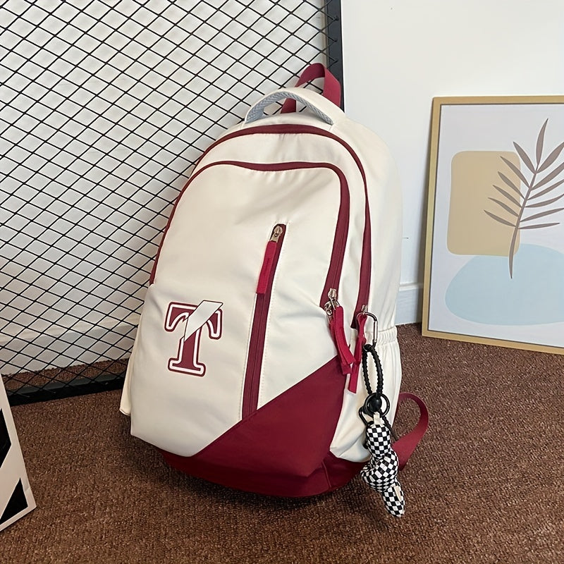 Casual Student Bag Large Capacity Backpack With Pendant