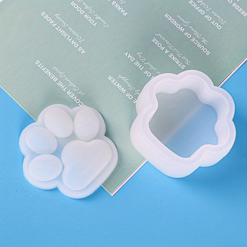 DIY Cat Paw Jewelry Storage Box Resin Mold Silicone Trinket Box