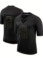Men's Breathable Rugby Jersey Active Embroidered V Neck Short Sleeve Uniform