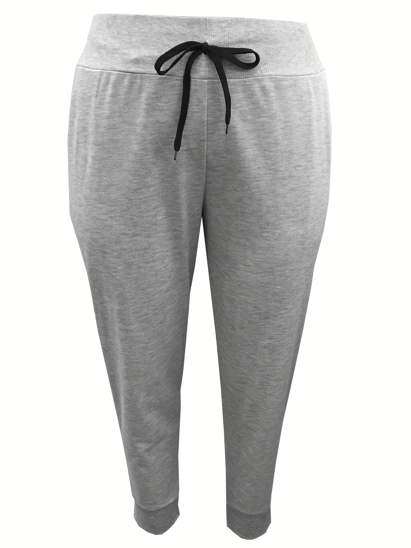 Solid Tie Front High Waisted Fitness Joggers