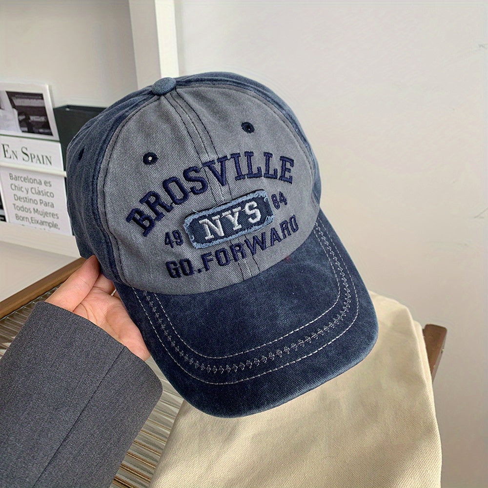 Vintage Washed Distressed Baseball Cap Embroidered Patch Sun Hat